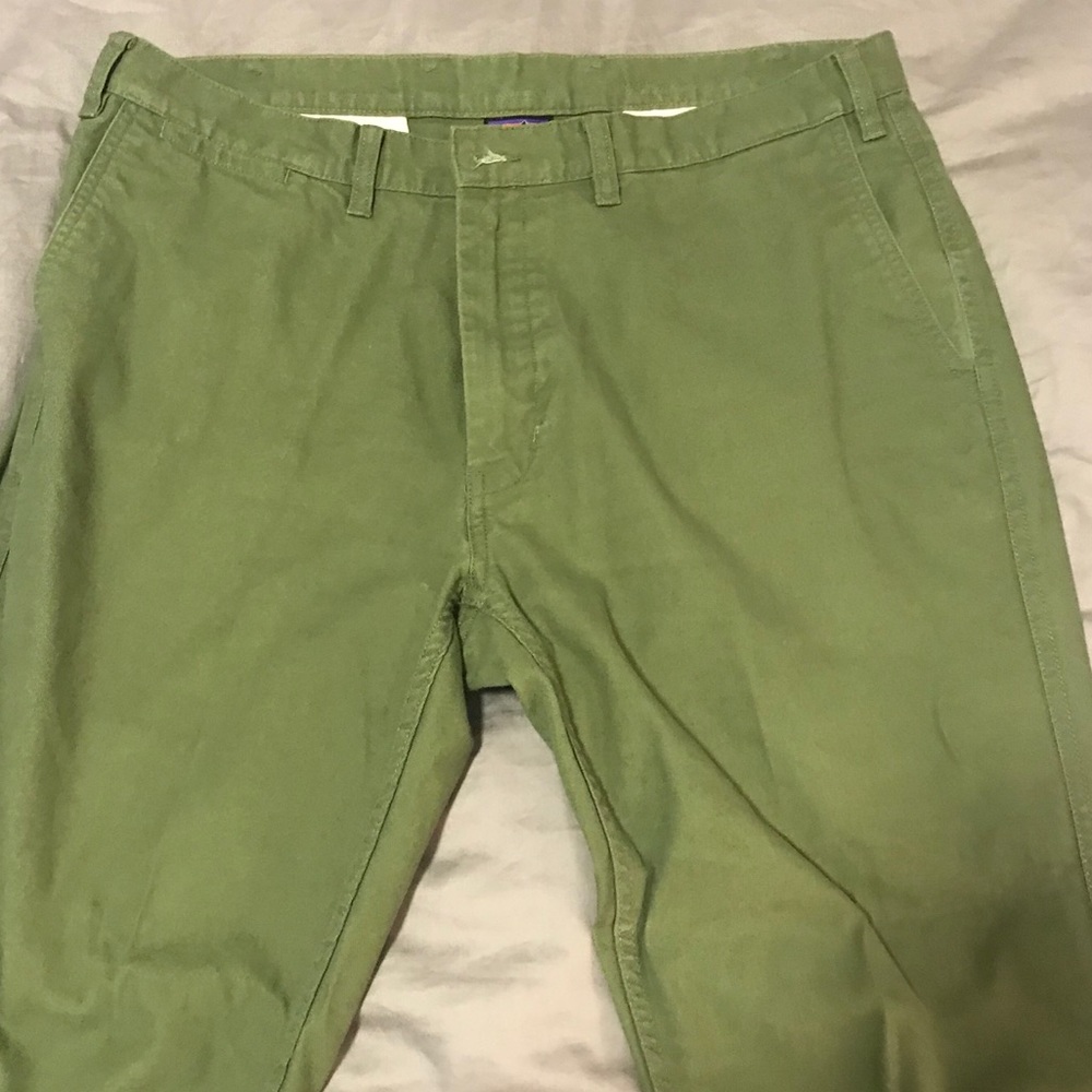Patagonia Mens Duck Pants, Green, Size 35